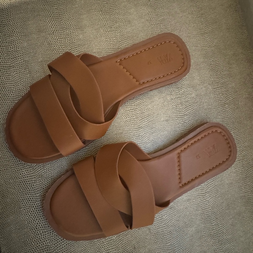 Zara Tan Leather Sandals